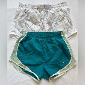 Nike Dri-Fit UA Bundle Lot Of 2 Drawstring Lined Tempo Running Shorts Size S EUC